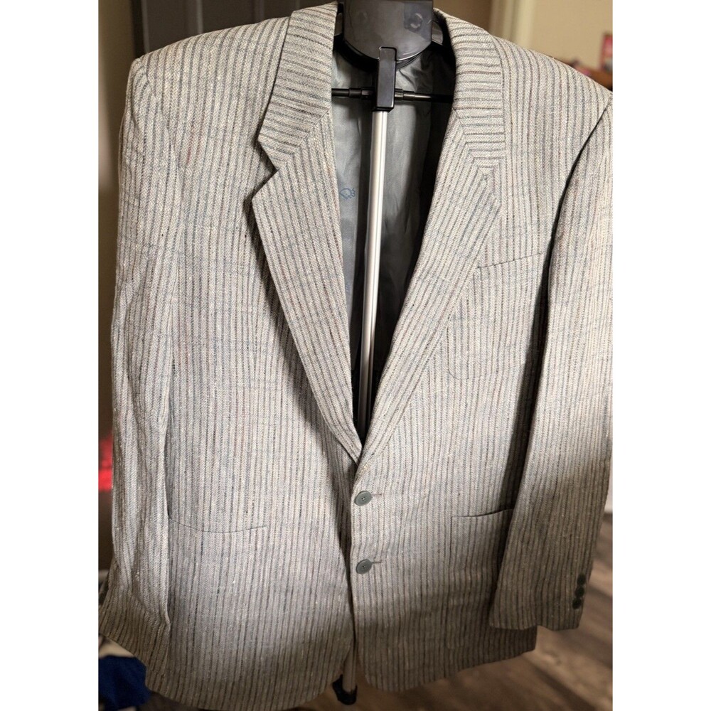 Vintage Christian Dior Gray  Pin Strip Blazer Size 46